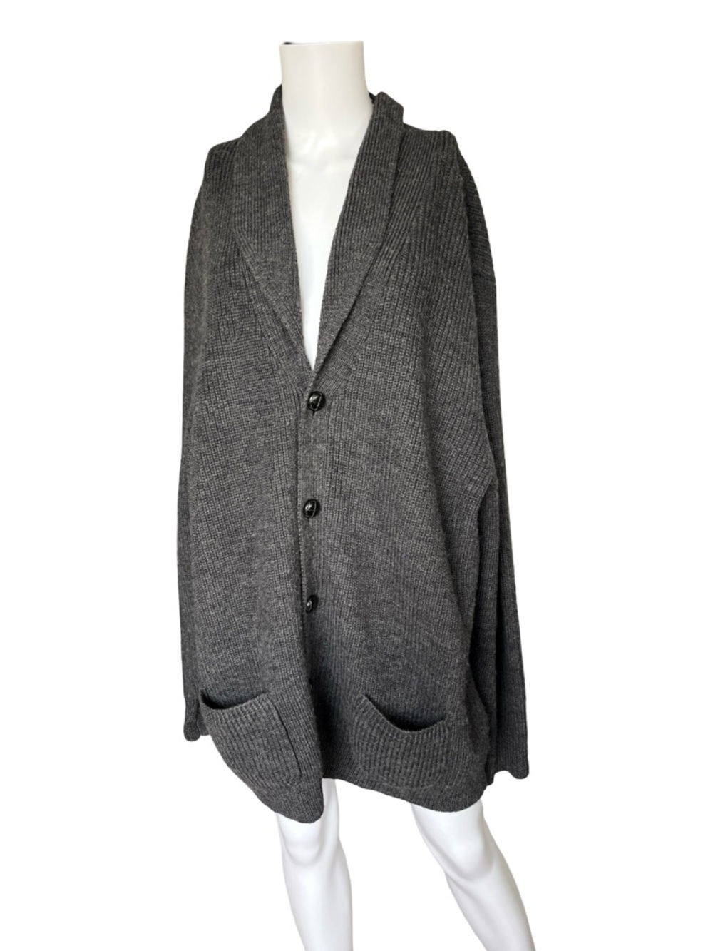 Woolrich Gray Wool Cardigan Sweater Knit Grandpa Cozy Neutral Mens Size 2XL